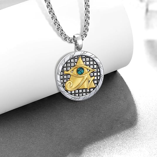 Eye of Horus Necklace 925 Sterling Silver Plated 14K Gold Eye of Horus, personalized packaging ritual