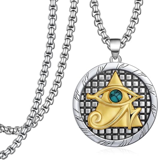 Eye of Horus Necklace 925 Sterling Silver Plated 14K Gold Eye of Horus, personalized packaging ritual