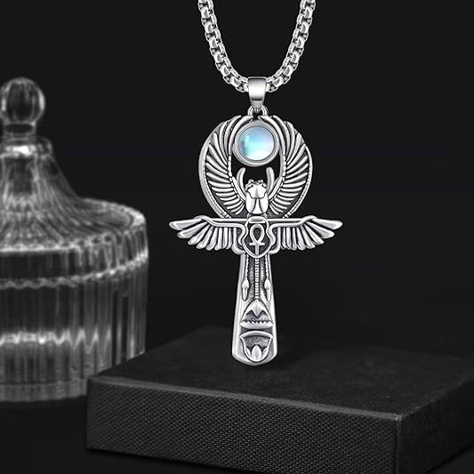 Ankh Necklace 925 Sterling Silver Ankh Pendant Necklace Protection, (personalized packaging ritual)
