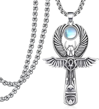 Ankh Necklace 925 Sterling Silver Ankh Pendant Necklace Protection, (personalized packaging ritual)