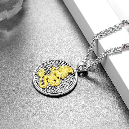 Dragon Necklace Sterling Silver 925 Dragon Pendant, (personalized packaging ritual)