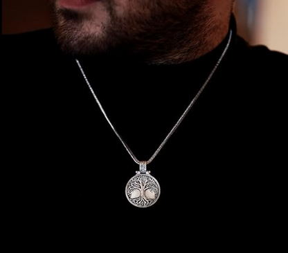 Sterling Silver Tree of Life Necklace, Unisex Jewelry, Nature-Inspired Design, 925K, Wisdom, Growth, (personalized packaging ritual)