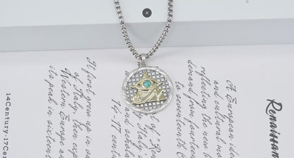 Eye of Horus Necklace 925 Sterling Silver Plated 14K Gold Eye of Horus, personalized packaging ritual
